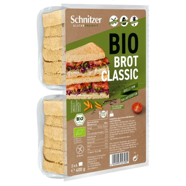 Bio brezglutenski kruh Classic, 400 g